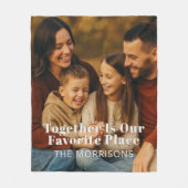 Familiefoto samen is onze favoriete plek fleece deken (Voorkant)