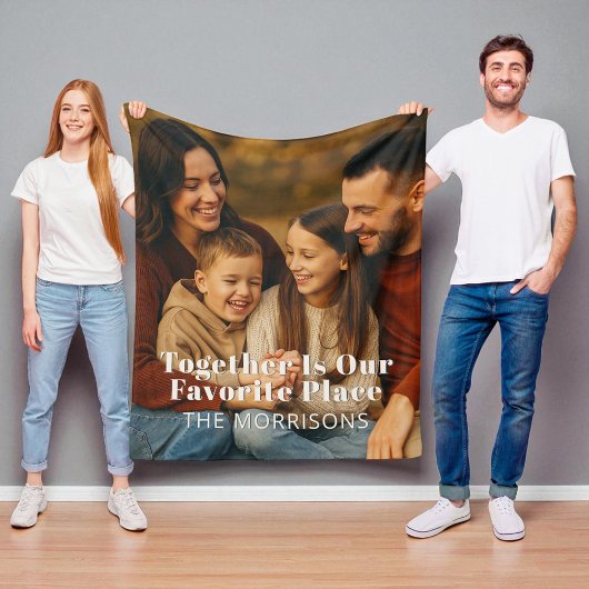 Familiefoto samen is onze favoriete plek fleece deken