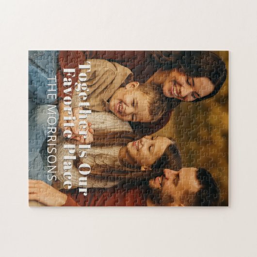 Familiefoto samen is onze favoriete plek legpuzzel (Horizontaal)