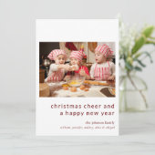 Familiefoto Schattigee Vakantie Kerstmis Kaart (Staand voorkant)