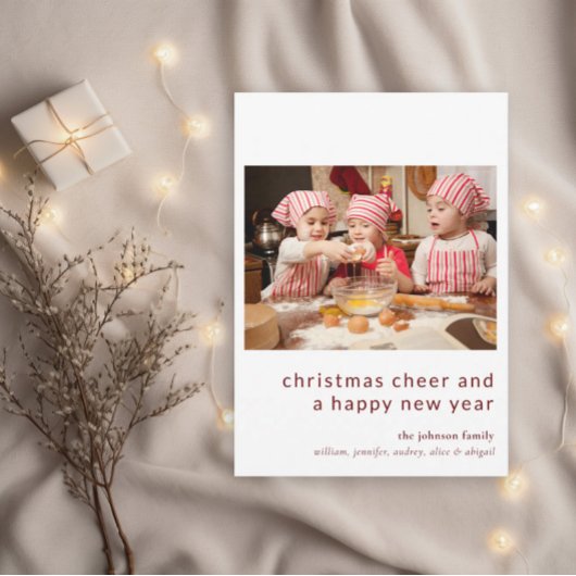 Familiefoto Schattigee Vakantie Kerstmis Kaart