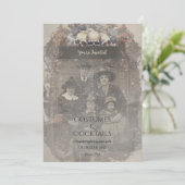 Familiefoto Schedel Rozen  Gotisch Halloween Kaart (Staand voorkant)