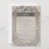 Familiefoto Schedel Rozen  Gotisch Halloween Kaart (Achterkant)