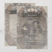 Familiefoto Schedel Rozen  Gotisch Halloween Kaart (Voorkant / Achterkant)