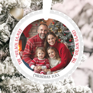 Familiefoto Sjabloon Kerst Minimale Acryl Ornament