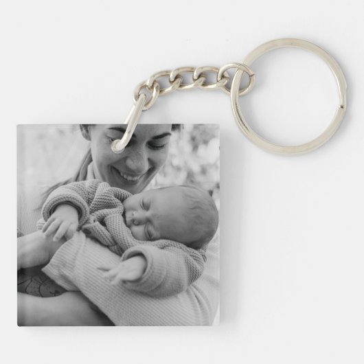 Familiefoto Sleutelhanger Custom Foto Cadeaus (Achterkant)