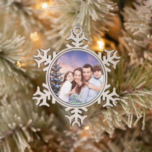 Familiefoto Sneeuwvlok Ornament - Aangepast Maken