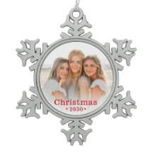 Familiefoto Snowflake Pewter-kerstversiering
