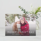 Familiefoto Stijlvolle kerstvakantie Kaart (Staand voorkant)