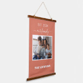 Familiefoto terracotta Earth name script Hangend Wandkleed (Gebogen)