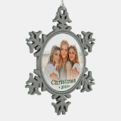 Familiefoto Tin Sneeuwvlok Ornament (Links)