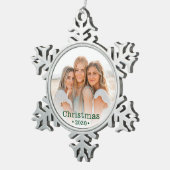 Familiefoto Tin Sneeuwvlok Ornament (Rechts)