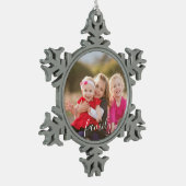 Familiefoto Tin Sneeuwvlok Ornament (Links)