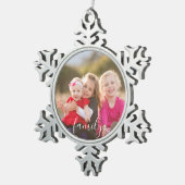 Familiefoto Tin Sneeuwvlok Ornament (Rechts)