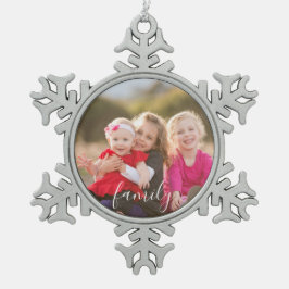 Familiefoto Tin Sneeuwvlok Ornament