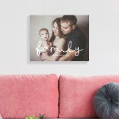 Familiefoto van het schattig whimsical-script canvas afdruk (Insitu (Woonkamer))