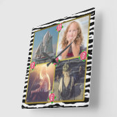 Familiefoto Voeg 4 aangepaste Afbeeldingen toe | Z Vierkante Klok (Hoek)