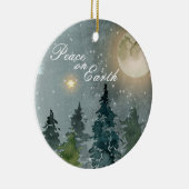 Familiefoto Vrede op aarde Waterverf Kerstmis Keramisch Ornament (Rechts)
