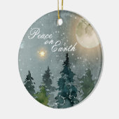 Familiefoto Vrede op aarde Waterverf Kerstmis Keramisch Ornament (Links)