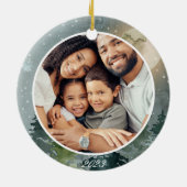 Familiefoto Vrede op aarde Waterverf Kerstmis Keramisch Ornament (Achterkant)