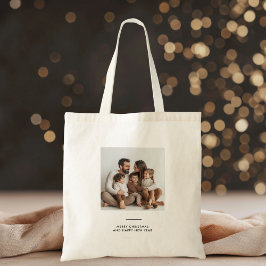 Familiefoto & vrolijk en helder minimalistisch tote bag