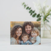 Familiefoto Vrolijk Kerstvakantie Briefkaart (Staand voorkant)