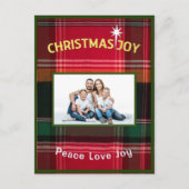 Familiefoto Vrolijke Kerstmis Madras Briefkaart (Voorkant)