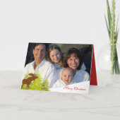 Familiefoto Vrolijke Kerstmis Moose en dennenbomen Feestdagen Kaart (Voorkant)