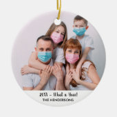 Familiefoto wat een jaar grappige kerstboom van 20 keramisch ornament (Voorkant)