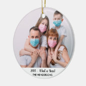 Familiefoto wat een jaar grappige kerstboom van 20 keramisch ornament (Links)