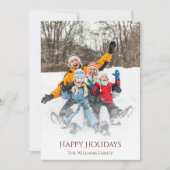 Familiefoto Winter Scene Modern Christmas Feestdagenkaart (Voorkant)