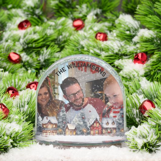 FAMILIEFOTO WINTERSCENE GRENS SNEEUWBOL (Kerstmis)