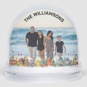 FAMILIEFOTO WINTERSCENE GRENSLICHTEN SNEEUWBOL (Voorkant)