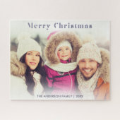 Familiefoto Wintervakantie Modern Vrolijk Kerstfee Legpuzzel (Horizontaal)