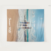 Familiefoto zomer vakantie herinnering tekst wandkleed (Voorkant (horizontaal))