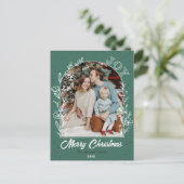 Familiefotoboog met bloem briefkaart (Staand voorkant)