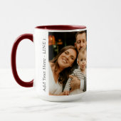 Familiefotocollage - 2 foto's en aangepaste tekst mok (Links)