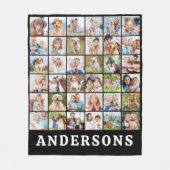 Familiefotocollage 36 Afbeelding gepersonaliseerd  Fleece Deken (Voorkant)