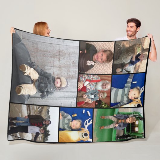 Familiefotocollage 8 foto's fleece deken (In situ)