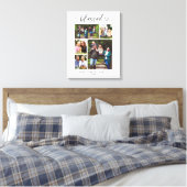 Familiefotocollage Aandenken Gezegende Hart Script Canvas Afdruk (Insitu (Slaapkamer))