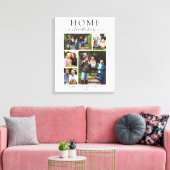 Familiefotocollage Aandenken Hart Script Canvas Afdruk (Insitu (Woonkamer))