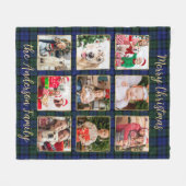 Familiefotocollage Custom Modern Holiday Plaid Fleece Deken (Voorkant (Horizontaal))