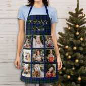 Familiefotocollage Custom Modern Holiday Plaid Schort