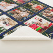 Familiefotocollage Custom Modern Holiday Plaid Sherpa Deken (3/4)