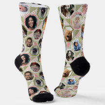 Familiefotocollage groen roze quilt look 12 foto's