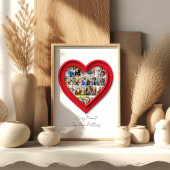 Familiefotocollage in hartvorm poster