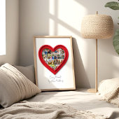 Familiefotocollage in hartvorm poster