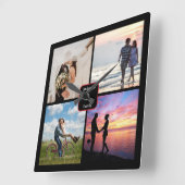Familiefotocollage 📸👨‍👩‍👧‍👦 Kleurrijke Liefde Vierkante Klok (Hoek)