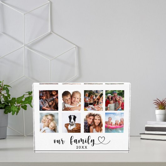 Familiefotocollage liefdeshart script duidelijk fotoblokken