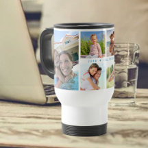 Familiefotocollage met 6 foto's en aangepaste teks